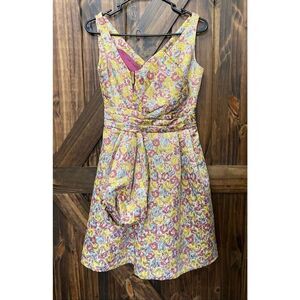 Zac Posen x Target Brocade Womens Gold Cocktail Dress Sz 3